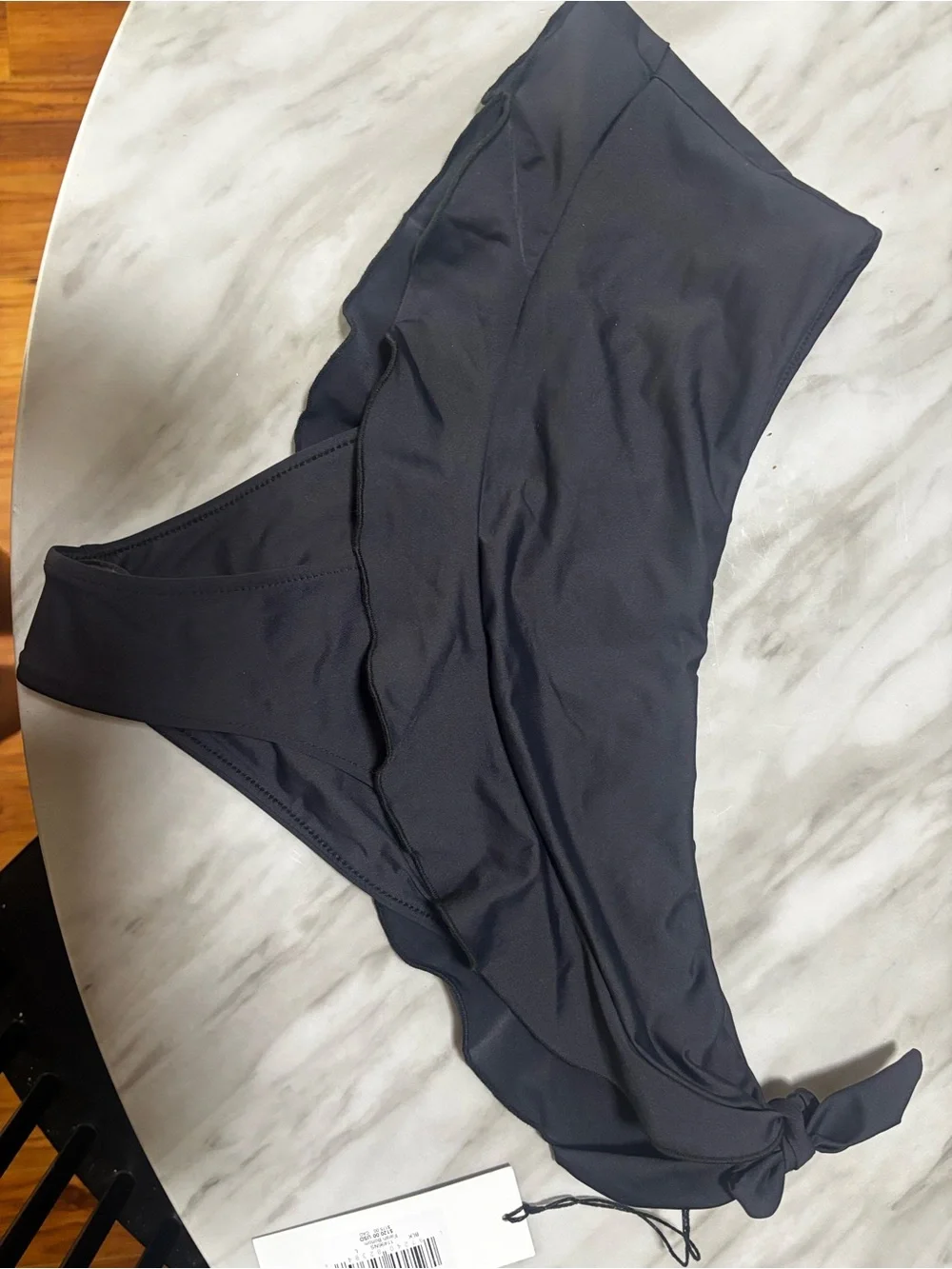 Frankie's Bikinis Black Ruffle Tie Swim Skirt